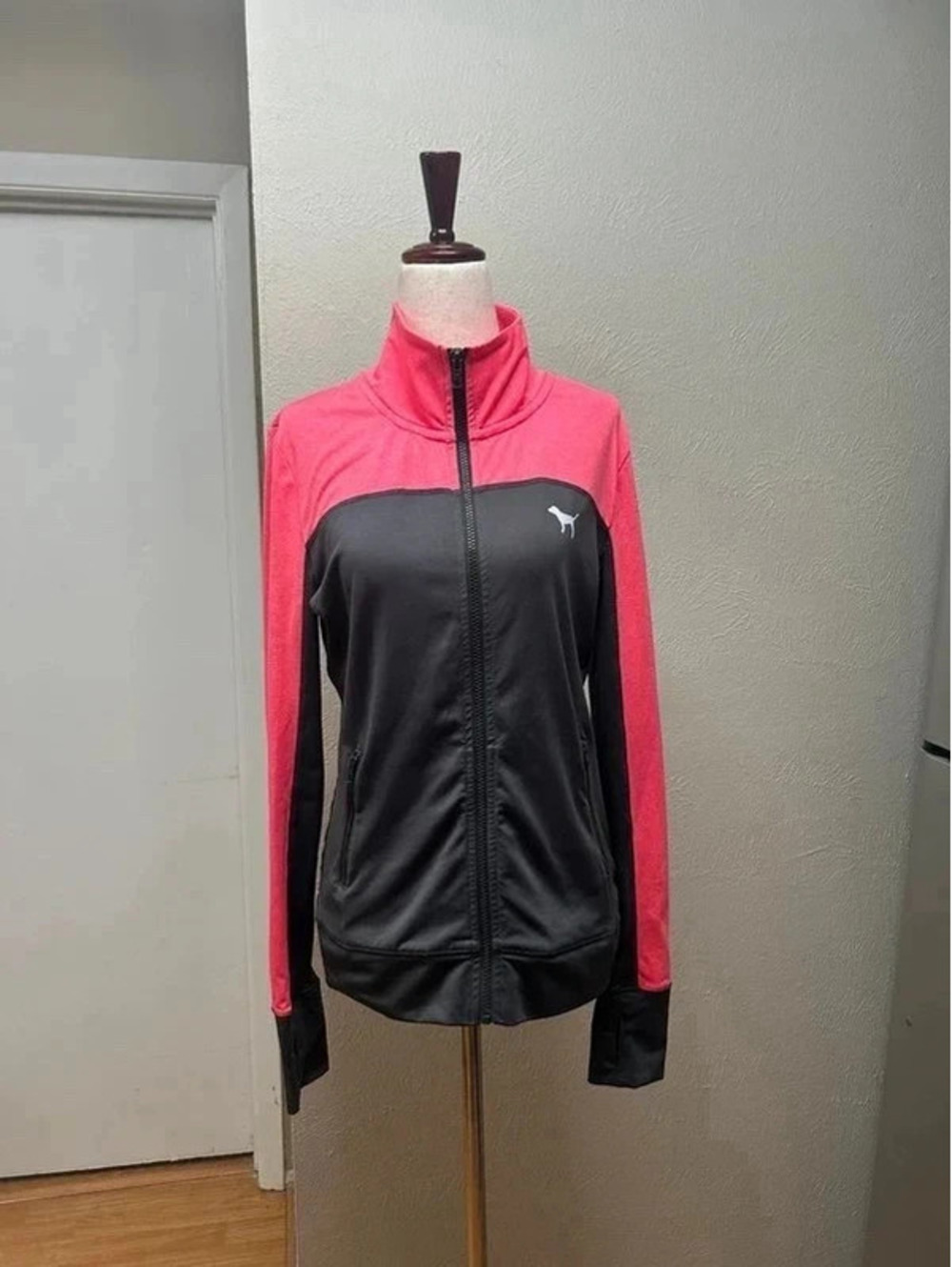 PINK Victoria’s Secret Ultimate Full-Zip Athletic Jacket Pink Black Size S